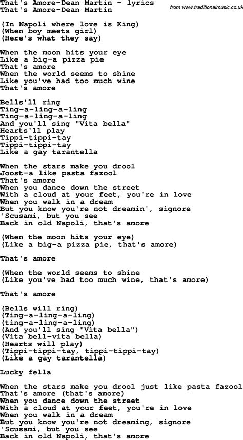 amore lyrics